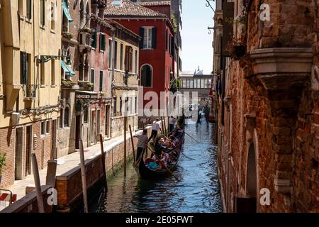 Italy Venice Canls and gondolas Stock Photo