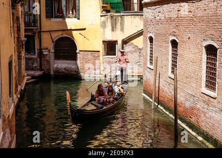 Italy Venice Canls and gondolas Stock Photo