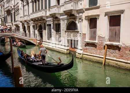 Italy Venice Canls and gondolas Stock Photo