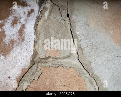 Cracks in the house wall Stock Photo