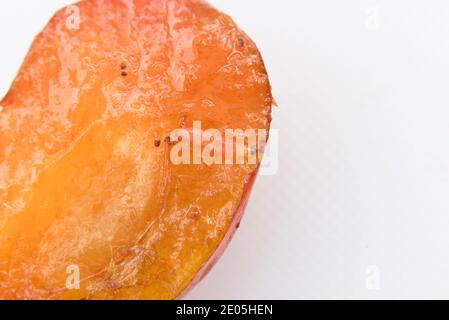 plum moth larvae ( Grapholita funebrana) Stock Photo