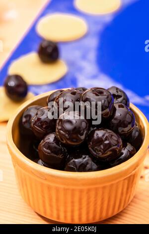 Amarena Cherries Stored In A Yellow Cup Stock Photo