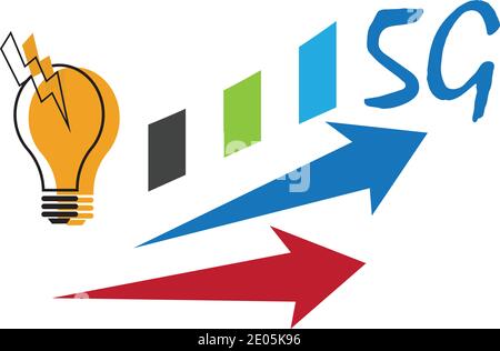 5g logo sign vector template Vector technology icon network sign 5G Stock Vector