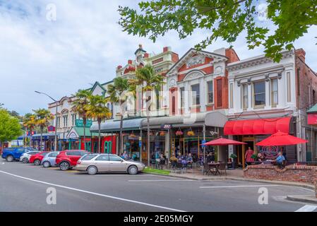 WHANGANUI, NEW ZEALAND, FEBRUARY 13, 2020: Historical buildings in the center of Whanganui, New Zealand Stock Photo