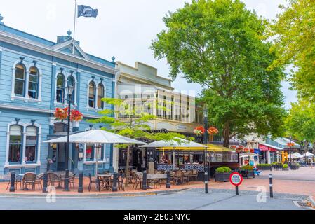 NELSON, NEW ZEALAND, FEBRUARY 4, 2020: Trafalgar street in the center of Nelson, New Zealand Stock Photo