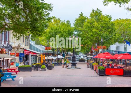 NELSON, NEW ZEALAND, FEBRUARY 4, 2020: Trafalgar street in the center of Nelson, New Zealand Stock Photo