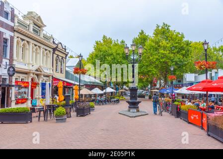 NELSON, NEW ZEALAND, FEBRUARY 4, 2020: Trafalgar street in the center of Nelson, New Zealand Stock Photo