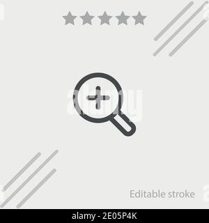 zoom increasing button outline vector icon modern simple vector illustration Stock Vector