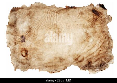 grunge textured old paper fire edges Stock Photo