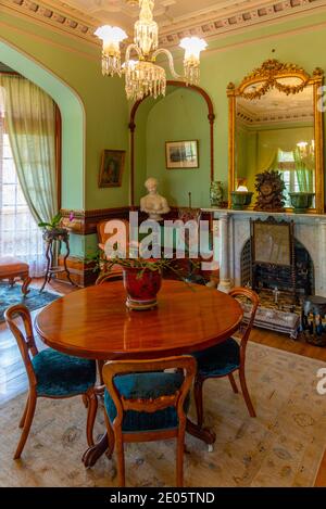 DUNEDIN, NEW ZEALAND, JANUARY 31, 2020: Interior of Larnach castle in Dunedin, New Zealand Stock Photo