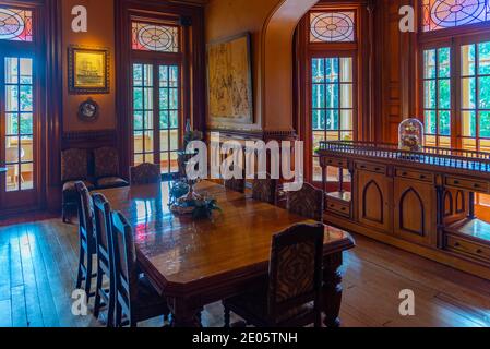 DUNEDIN, NEW ZEALAND, JANUARY 31, 2020: Interior of Larnach castle in Dunedin, New Zealand Stock Photo