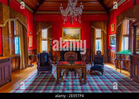 DUNEDIN, NEW ZEALAND, JANUARY 31, 2020: Interior of Larnach castle in Dunedin, New Zealand Stock Photo