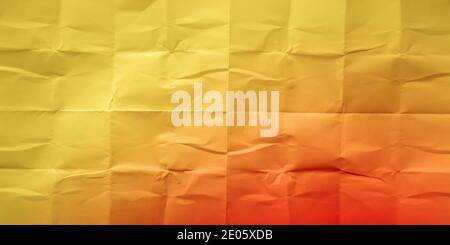 Crumpled orange sheet of paper. Background with textured surface for design or text insertion. Stock Photo