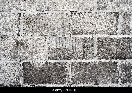 A close up of a weathered concrete shed wall Stock Photo