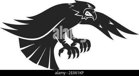 eagle Fly Angry character sport mascot Design Stock Vector