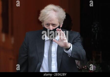 London, UK. 30th Dec, 2020. British Prime Minister Boris Johnson leaves No.10 Downing St to attend the debate at the Houses of Parliament regarding the MP's ratification of the Brexit treaty on Wednesday, December 30, 2020. Photo by Hugo Philpott/UPI Credit: UPI/Alamy Live News Stock Photo