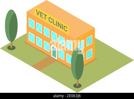 Veterynary clinic building isometric vector illustration eps.10 Stock Vector