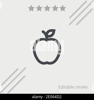 apple outline vector icon modern simple vector illustration Stock Vector