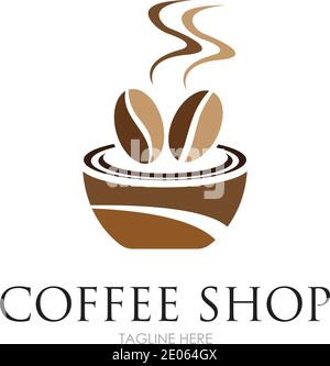 Coffee Shop Logo Icon Template Design Vector Illustration Stock Vector