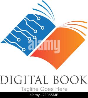 Digital book logo technology vector icon design Stock Vector