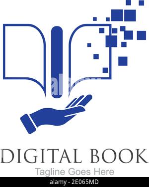 Digital book logo technology vector icon design Stock Vector