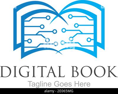 Digital book logo technology vector icon design Stock Vector