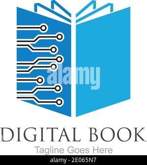 Digital book logo technology vector icon design Stock Vector