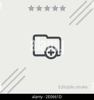 add folder outlined interface button vector icon modern simple vector illustration Stock Vector