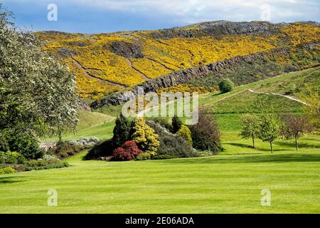 Arthur's Seat in Edinburgh, Scotland, located in Holyrood Park. Stock Photo