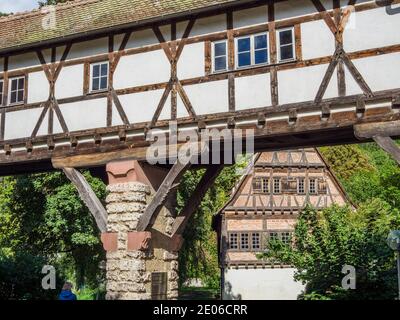 Blaubeuren is a town in Alb-Donau near Ulm in Baden-Württemberg, Germany, famous for the abbey & Blautopf, a karst spring & source of the river Blau Stock Photo