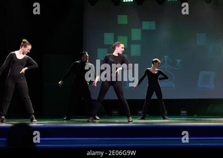 Dancer Actors perform on the theater stage in a dance show musical Stock Photo