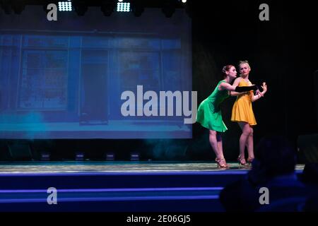 Dancer Actors perform on the theater stage in a dance show musical Stock Photo