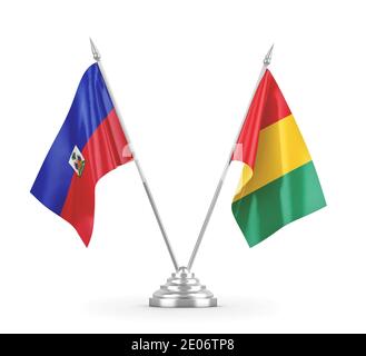 Tp Flag 3D illustration. Flag of Haiti on a ceremonial standing flag on a pole ...