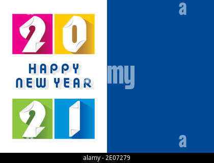 vector illustration of happy new year 2021 poster design Stock Vector