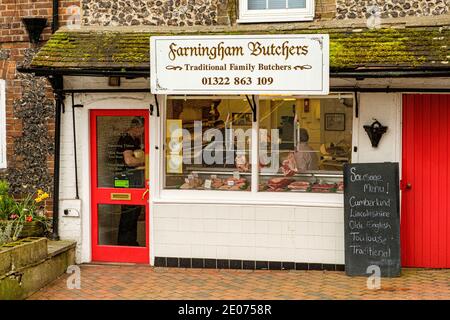 Farningham Butchers, High Street, Farningham, Kent Stock Photo - Alamy