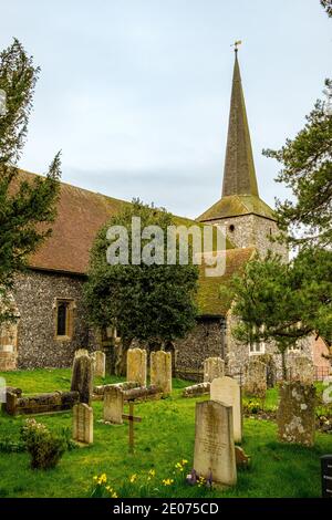 St Martin of Tours Church, Station Road, Eynsford, Kent Stock Photo