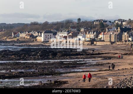 Sea front houses in Lower Largo Fife Scotland Stock Photo