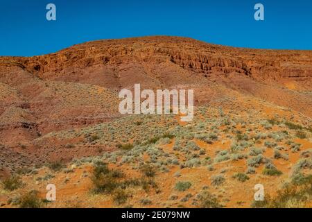 Desert landscape surrounding the Warner Valley Dinosaur Track Site near St. George, Utah, USA Stock Photo