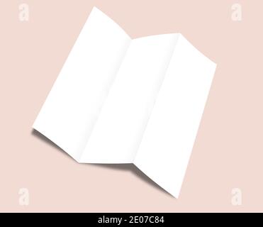 Blank folded sheet of paper against monochrome background Stock Photo