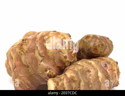 Jerusalem artichoke, against white background Stock Photo