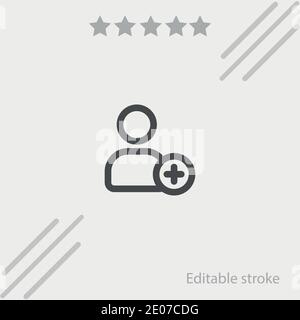 add a person outlined interface sign vector icon modern simple vector illustration Stock Vector