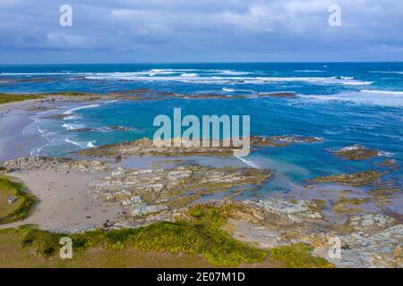 Aerial view of Nelson Bay at Tasmania, Australia Stock Photo