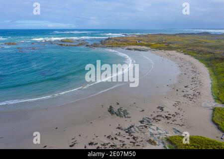 Aerial view of Nelson Bay at Tasmania, Australia Stock Photo