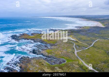 Aerial view of Nelson Bay at Tasmania, Australia Stock Photo