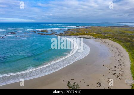 Aerial view of Nelson Bay at Tasmania, Australia Stock Photo