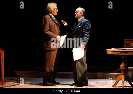 Gerard Darmon and Dominique Pinon performing new play 'Inconnu a cette adresse' at Theatre Antoine in Paris, France, on january 6,2012.Photo by Alban Wyters/ABACAPRESS.COM Stock Photo