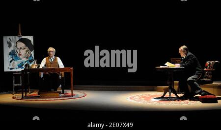 Gerard Darmon and Dominique Pinon performing new play 'Inconnu a cette adresse' at Theatre Antoine in Paris, France, on january 6,2012.Photo by Alban Wyters/ABACAPRESS.COM Stock Photo