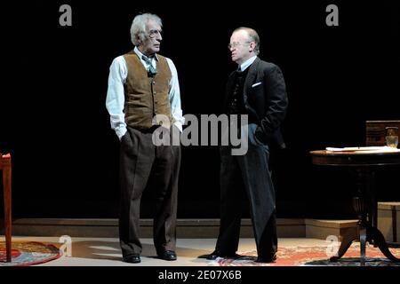 Gerard Darmon and Dominique Pinon performing new play 'Inconnu a cette adresse' at Theatre Antoine in Paris, France, on january 6,2012.Photo by Alban Wyters/ABACAPRESS.COM Stock Photo