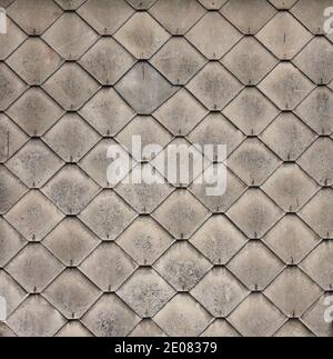Texture of a roof with old roof tiles. Stock Photo