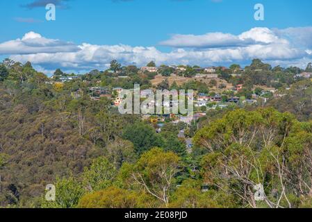 Aerial view of residential houses at Launceston, Tasmania Stock Photo